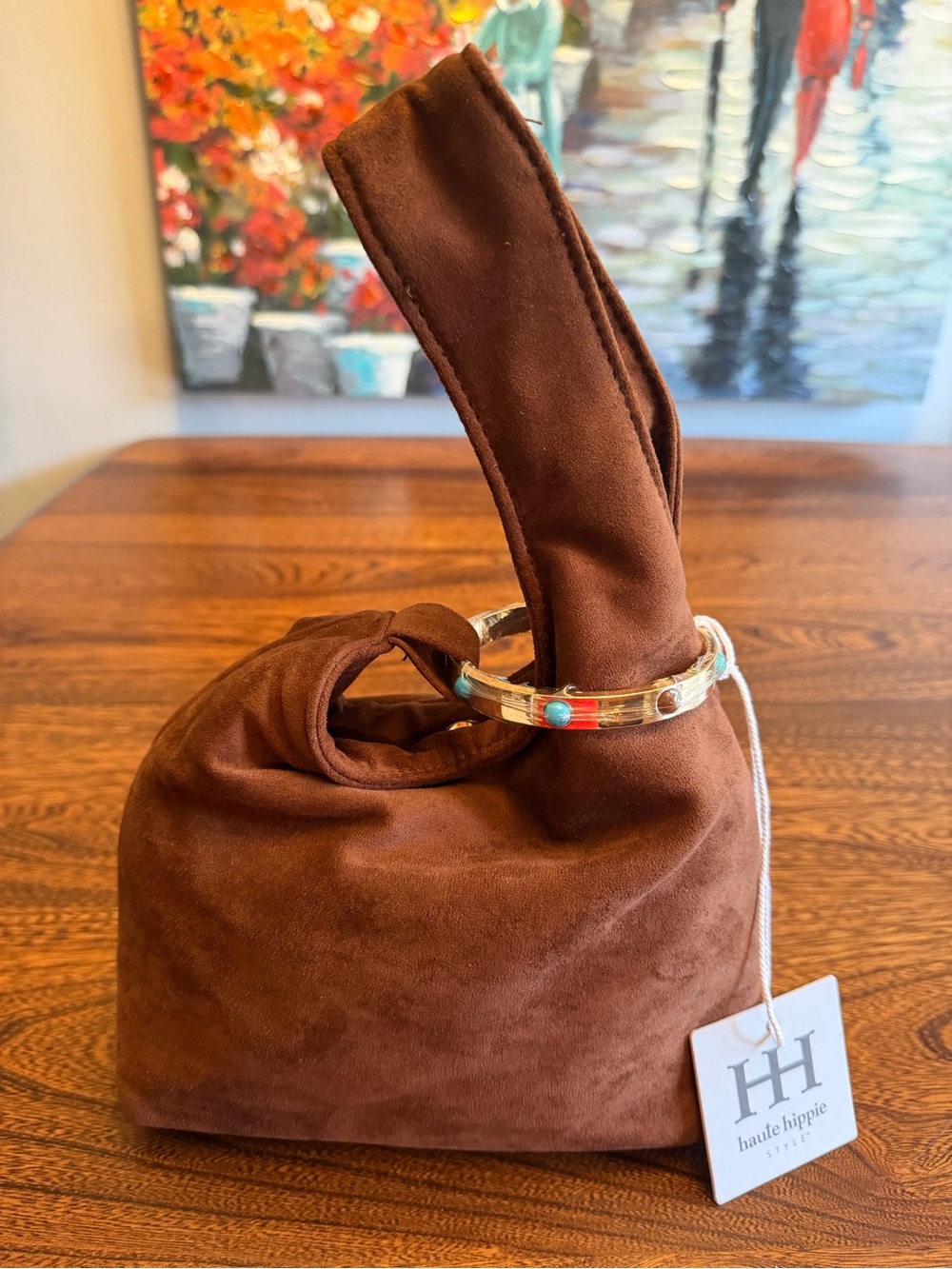 Haute Hippie Brown Suede Wrist Bag